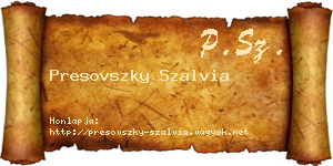 Presovszky Szalvia névjegykártya